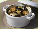Recette Cocotte d'aubergine et de courgette au saumon et au haddock à la crème d'endive