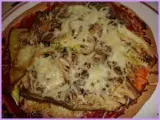Recette Pizza légère champignon, aubergines et courgettes
