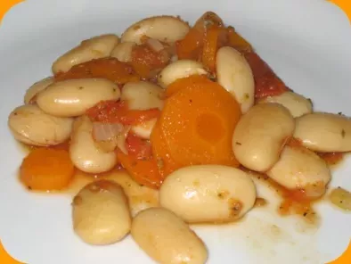 Mijotée de haricots de Soissons, tomates et carottes