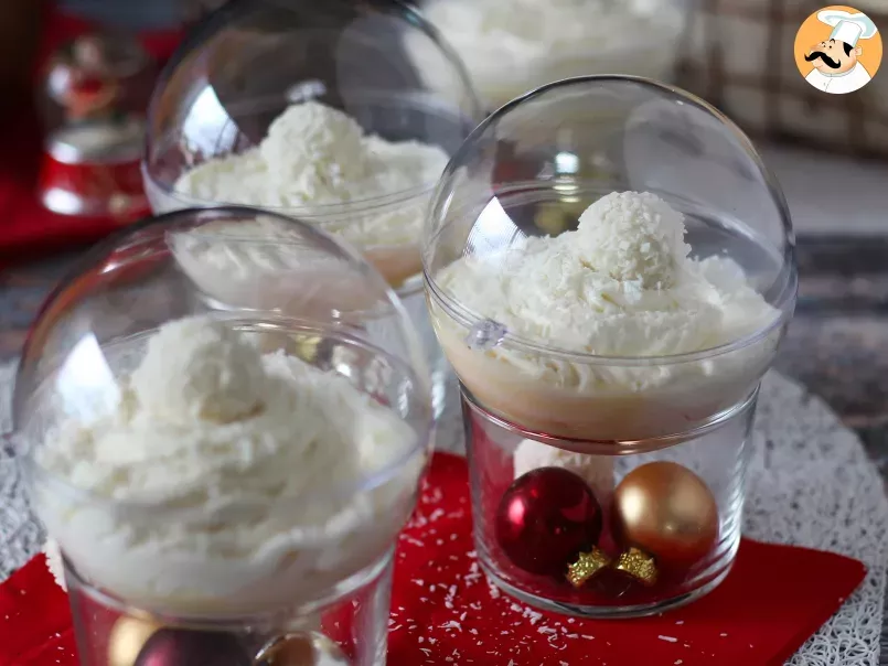 Verrines coco façon Raffaello sans cuisson - un dessert féérique dans une boule à neige - photo 3